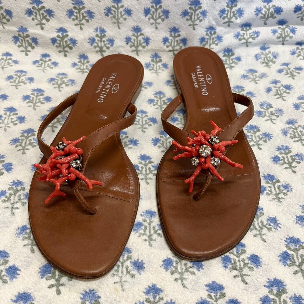 Valentino Coral Sandals EUC